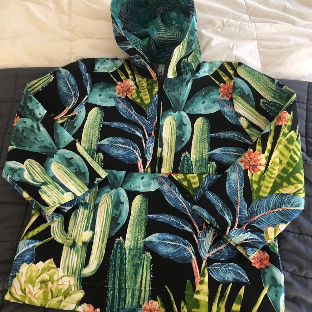 Handmade custom cactus and succulent raincoat